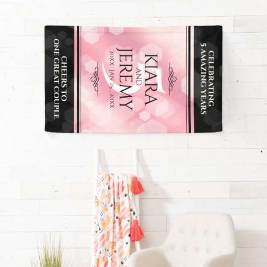 Elegant 5e Roos Quartz Wedding Jubileum Spandoek (Insitu)