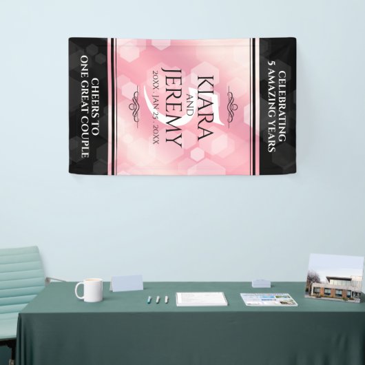 Elegant 5e Roos Quartz Wedding Jubileum Spandoek (Beurs)