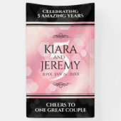 Elegant 5e Roos Quartz Wedding Jubileum Spandoek (Verticaal)