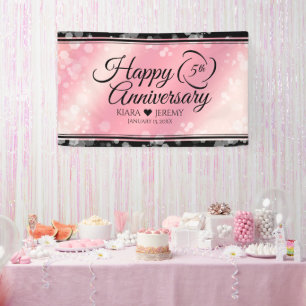 Elegant 5e Roos Quartz Wedding Jubileum Spandoek