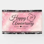 Elegant 5e Roos Quartz Wedding Jubileum Spandoek (Horizontaal)