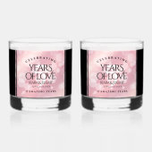 Elegant 5e Roos Quartz Wedding Jubileum Whisky Glas (Voorkant)