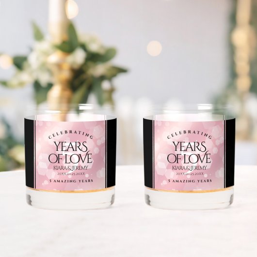 Elegant 5e Roos Quartz Wedding Jubileum Whisky Glas (Insitu (Huwelijk))