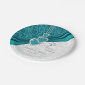 Elegant 5th Turquoise Wedding Jubileum Design Papieren Bordje (Gekanteld)