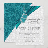 Elegant 5th Wedding Jubileum Design Kaart (Voorkant / Achterkant)