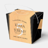 Elegant 5th Wood Wedding Jubileum Bedankdoosjes (Achterkant)