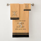 Elegant 5th Wood Wedding Jubileum Celebration Bad Handdoek (Insitu)