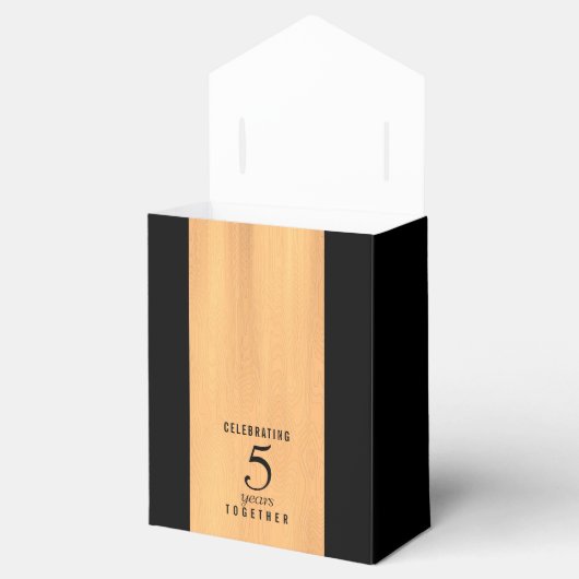 Elegant 5th Wood Wedding Jubileum Celebration Bedankdoosjes (Geopend)