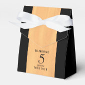 Elegant 5th Wood Wedding Jubileum Celebration Bedankdoosjes (Voorkant Zijde)