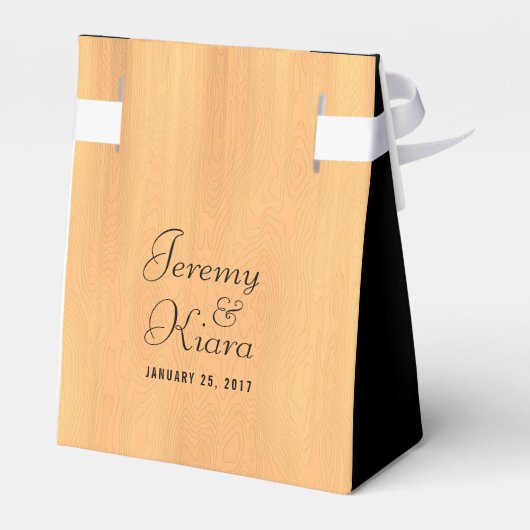 Elegant 5th Wood Wedding Jubileum Celebration Bedankdoosjes (Achterkant)