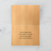 Elegant 5th Wood Wedding Jubileum Celebration Bedankkaart (Binnen)