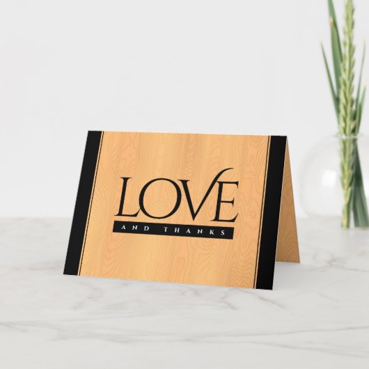 Elegant 5th Wood Wedding Jubileum Celebration Bedankkaart (Voorkant)