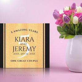 Elegant 5th Wood Wedding Jubileum Celebration Canvas Afdruk