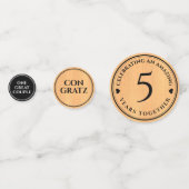 Elegant 5th Wood Wedding Jubileum Celebration Confetti (Voorkanten)