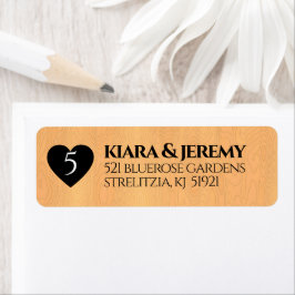 Elegant 5th Wood Wedding Jubileum Celebration Etiket