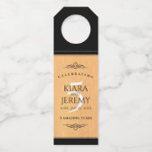 Elegant 5th Wood Wedding Jubileum Celebration Flessenhanger (Achterkant)