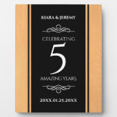 Elegant 5th Wood Wedding Jubileum Celebration Fotoplaat (Voorkant)