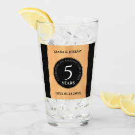 Elegant 5th Wood Wedding Jubileum Celebration Glas