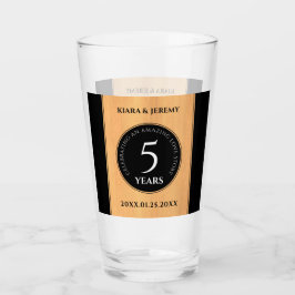 Elegant 5th Wood Wedding Jubileum Celebration Glas