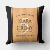 Elegant 5th Wood Wedding Jubileum Celebration Kussen (Achterkant)