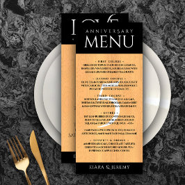 Elegant 5th Wood Wedding Jubileum Celebration Menu