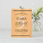 Elegant 5th Wood Wedding Jubileum Celebration Save The Date (Staand voorkant)
