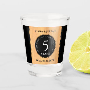 Elegant 5th Wood Wedding Jubileum Celebration Shot Glas