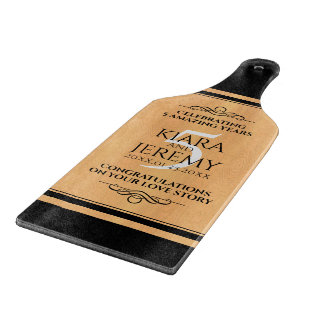 Elegant 5th Wood Wedding Jubileum Celebration Snijplank