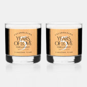 Elegant 5th Wood Wedding Jubileum Celebration Whisky Glas (Achterkant)