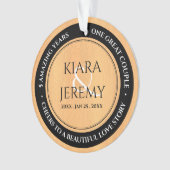 Elegant 5th Wood Wedding Jubileum Ornament (voorkant)