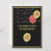 Elegant 60 60 60-jarige zwarte gouddag kaart (Achterkant)