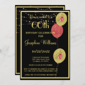 Elegant 60 60 60-jarige zwarte gouddag kaart (Voorkant / Achterkant)