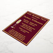 Elegant 60 60 60e verjaardag Red REAL Gold Folie Uitnodiging (Gedraaid)