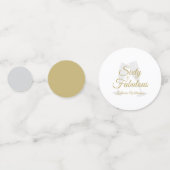 Elegant 60 and Fabulous Birthday Party White Gold  Confetti (Achterkanten)