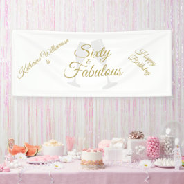 Elegant 60 and Fabulous Birthday Party White Gold Spandoek