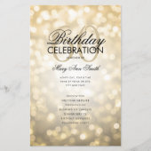 Elegant 60 Birthday Program Licht Gold Menu (Voorkant)
