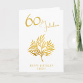 Elegant 60 en Fabulous Gouden Takken 60ste Verjaar Kaart (Voorkant)