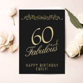 Elegant 60 en Fabulous Ornament 60th Birthday Kaart