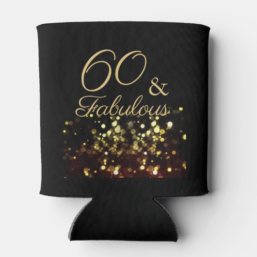 Elegant 60 en Fabulous Zwart en Goud Blikjeskoeler (Achterkant)