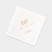 Elegant 60 jaar gezegend volwassen verjaardagsfees folie servetten (Links)