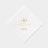 Elegant 60 jaar gezegend volwassen verjaardagsfees folie servetten (Rechts)