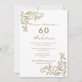 Elegant 60 jaar oud en geweldig verjaardagscroller kaart (Voorkant)