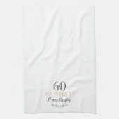 Elegant 60, wat grappig citaat 60th Birthday Theedoek (Verticaal)