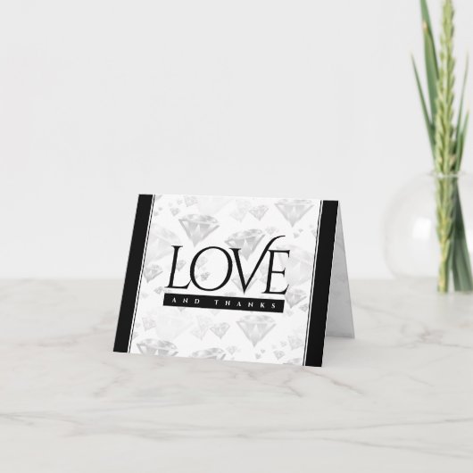 Elegant 60e 75e Diamond Bruiloft Jubileum Bedankkaart (Voorkant)