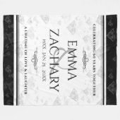 Elegant 60e 75e Diamond Bruiloft Jubileum Fleece Deken (Voorkant (Horizontaal))