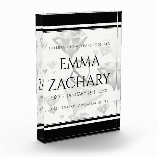Elegant 60e 75e Diamond Bruiloft Jubileum Fotoblokken (Links)