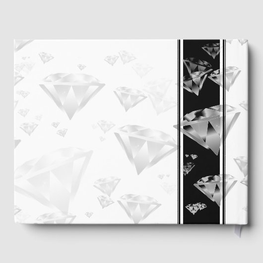 Elegant 60e 75e Diamond Bruiloft Jubileum Gastenboek (Achterkant)
