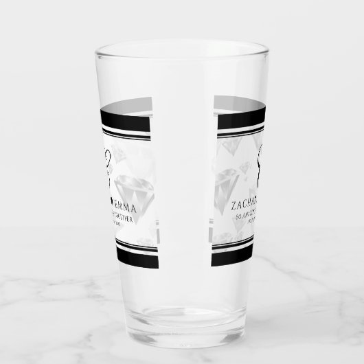 Elegant 60e 75e Diamond Bruiloft Jubileum Glas (Links)