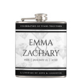 Elegant 60e 75e Diamond Bruiloft Jubileum Heupfles (Voorkant)