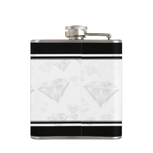 Elegant 60e 75e Diamond Bruiloft Jubileum Heupfles (Achterkant)